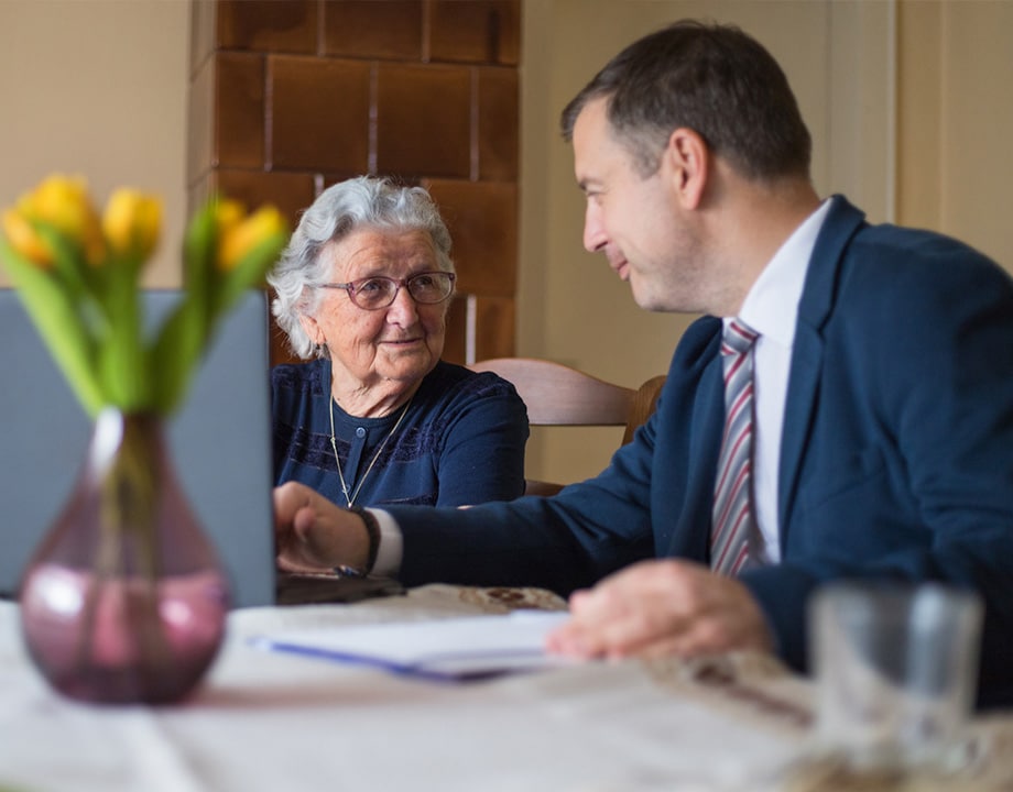 a man and a woman sitting at a table